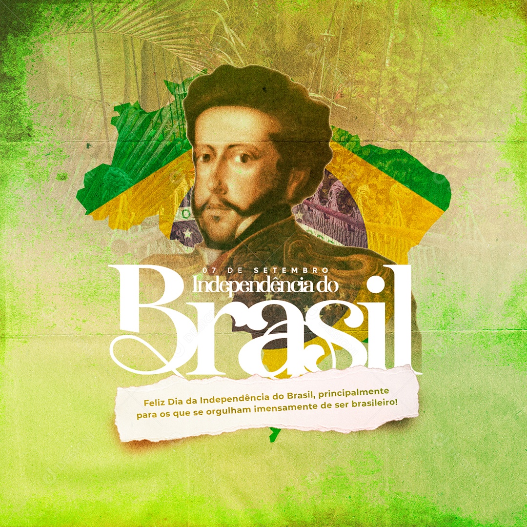 Feliz Dia da Independência do Brasil 7 de Setembro Social Media PSD Editável