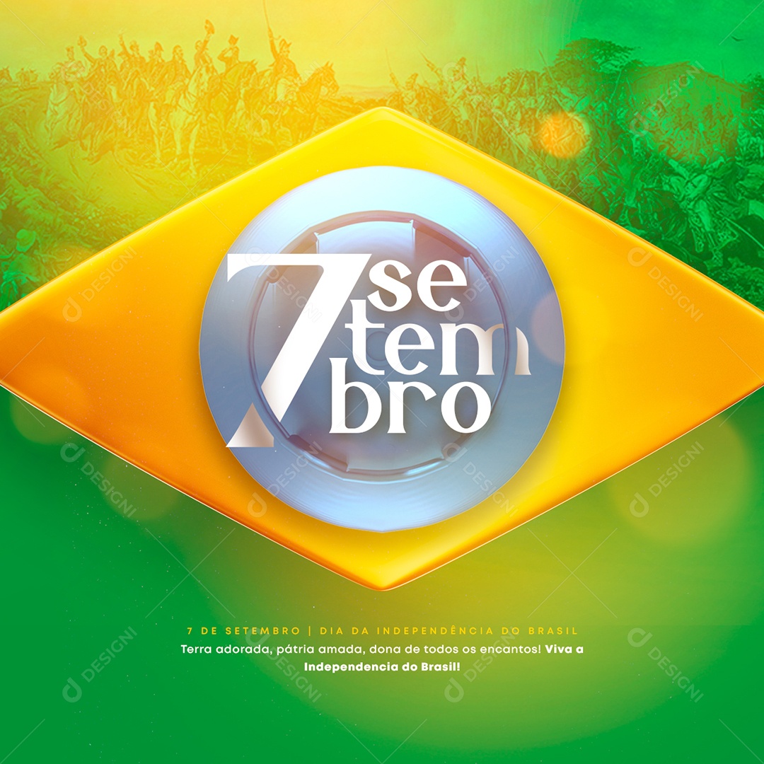 Terra adorada pátria amada Dia da Independência do Brasil Social Media PSD Editável