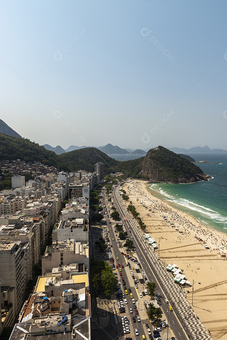 Imagens aéreas da Praia de Copacabana, Rio de Janeiro