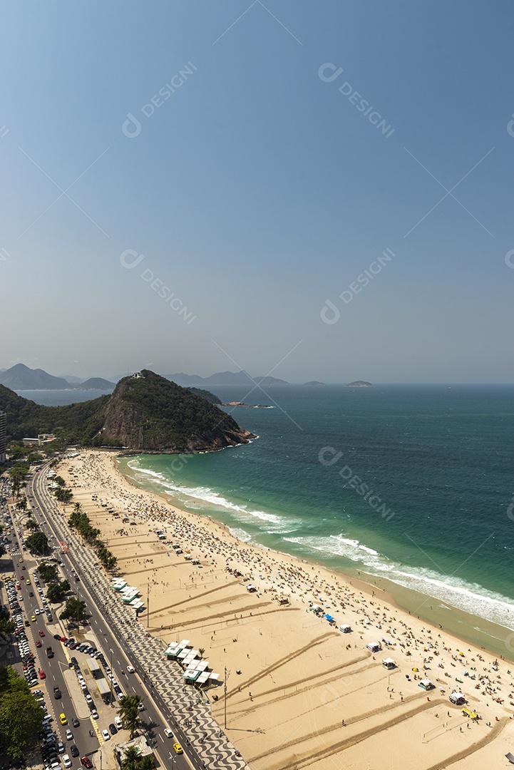 Imagens aéreas da Praia de Copacabana, Rio de Janeiro