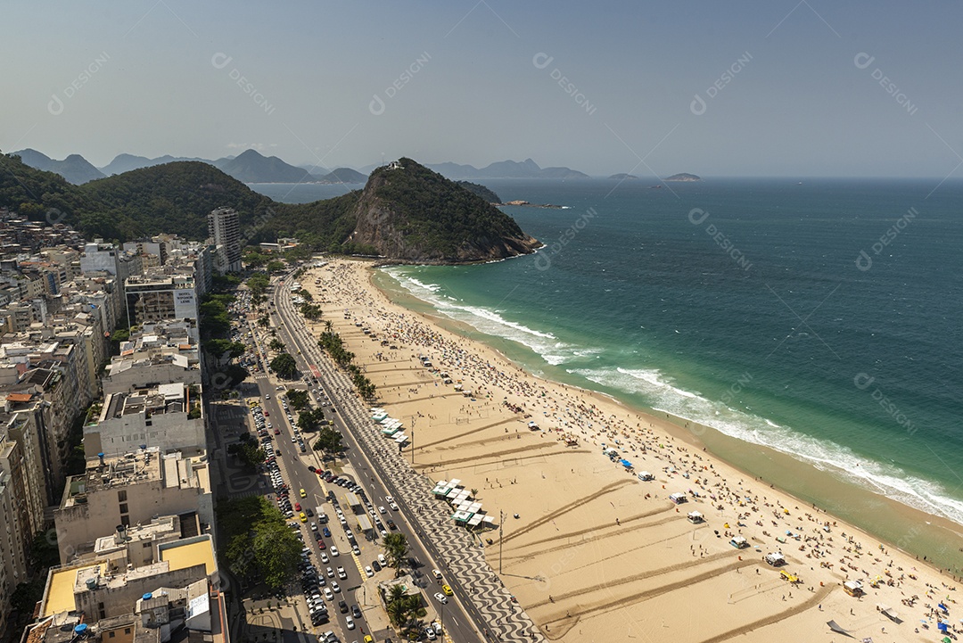 Imagens aéreas da Praia de Copacabana, Rio de Janeiro