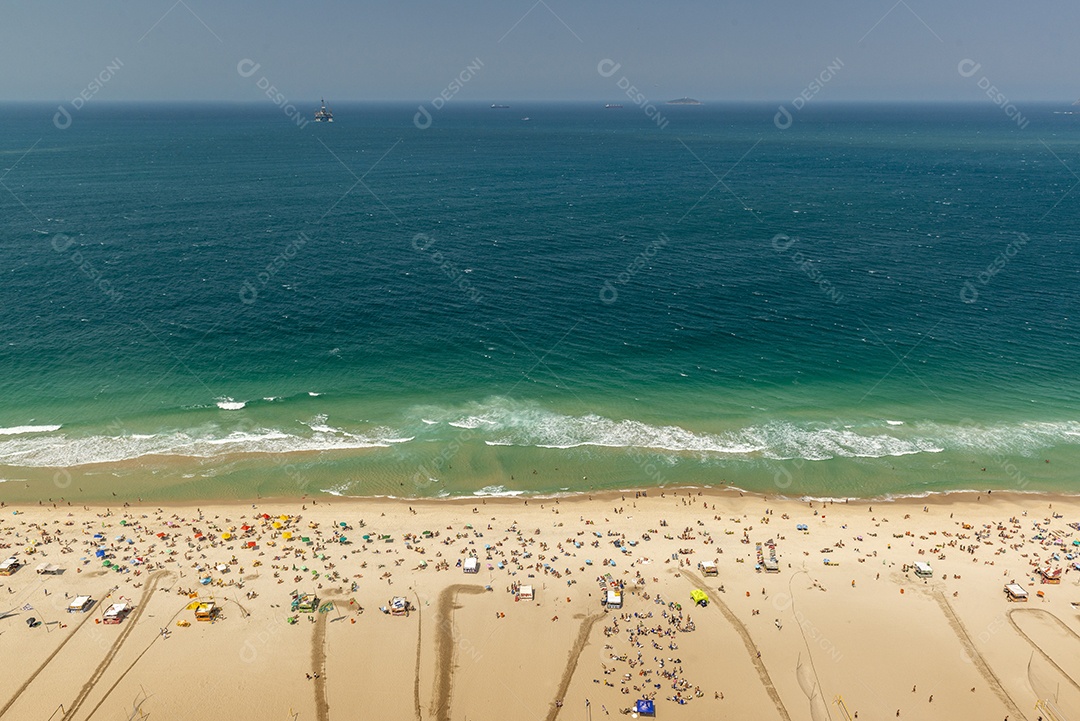 Imagens aéreas da Praia de Copacabana, Rio de Janeiro