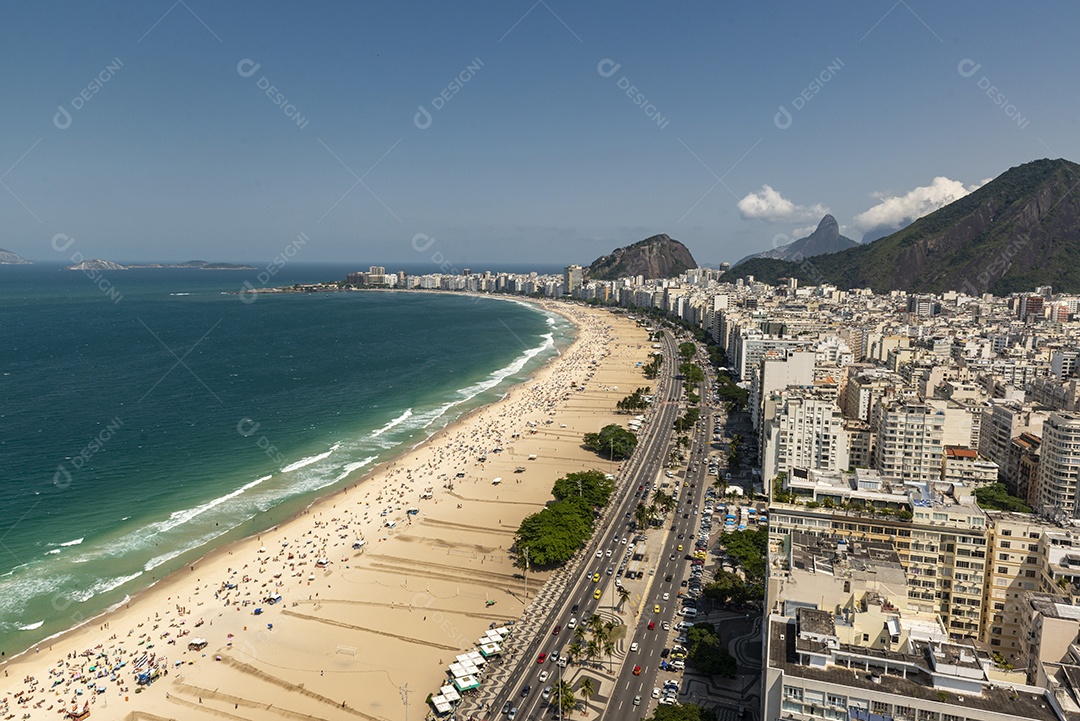 Imagens aéreas da Praia de Copacabana, Rio de Janeiro
