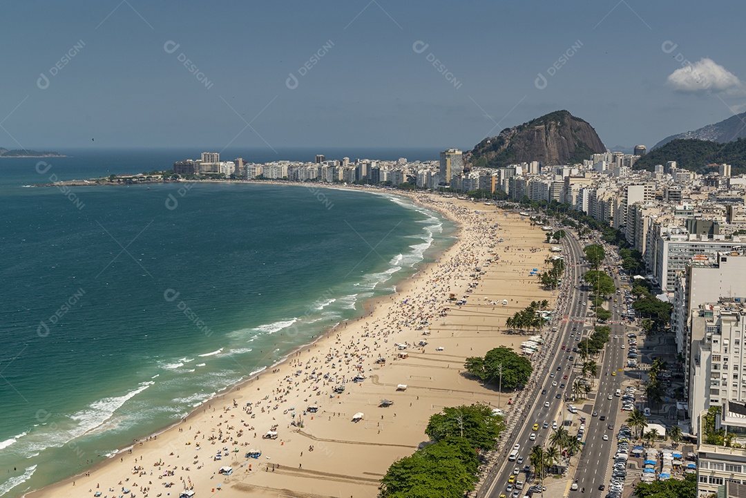 Imagens aéreas da Praia de Copacabana, Rio de Janeiro