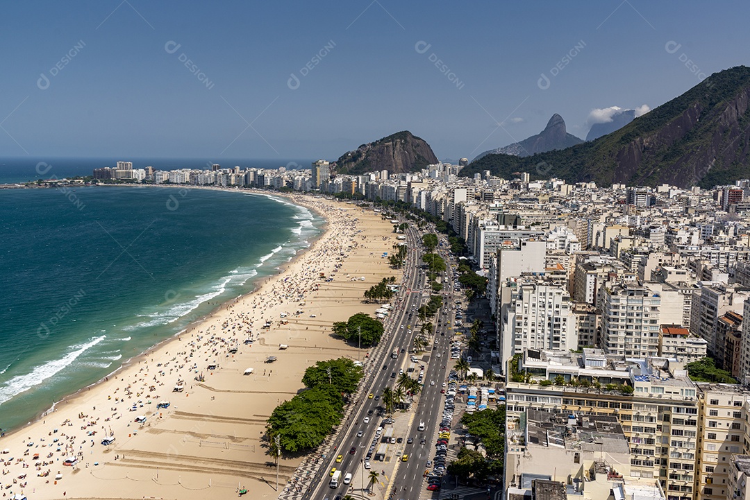 Imagens aéreas da Praia de Copacabana, Rio de Janeiro