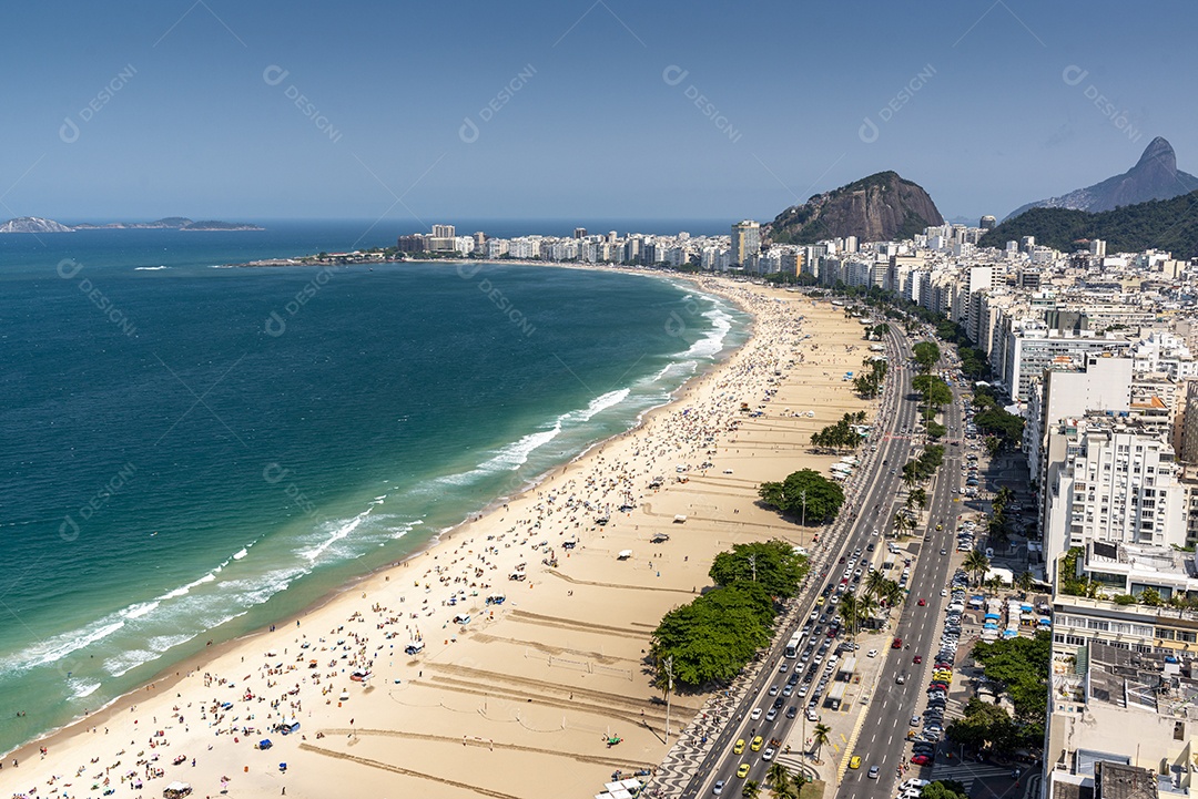 Imagens aéreas da Praia de Copacabana, Rio de Janeiro