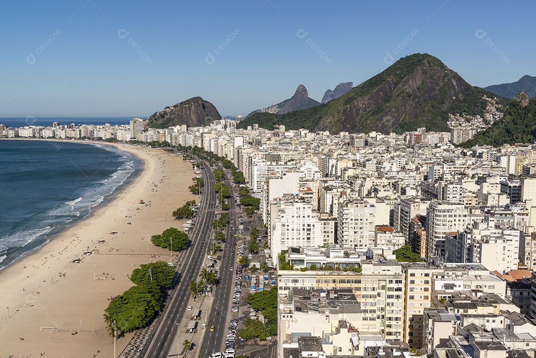 Imagens aéreas da Praia de Copacabana, Rio de Janeiro