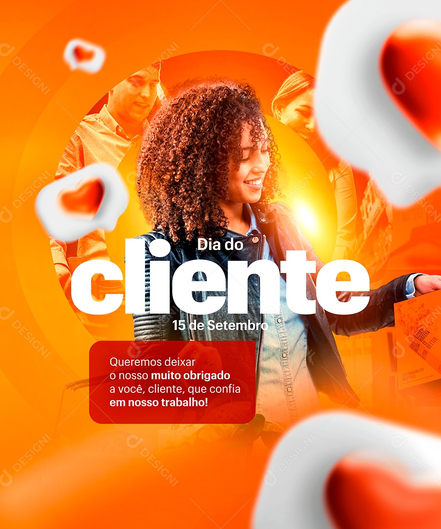 Queremos deixar o nosso muito obrigado Dia Do Cliente Socia Media PSD Editável