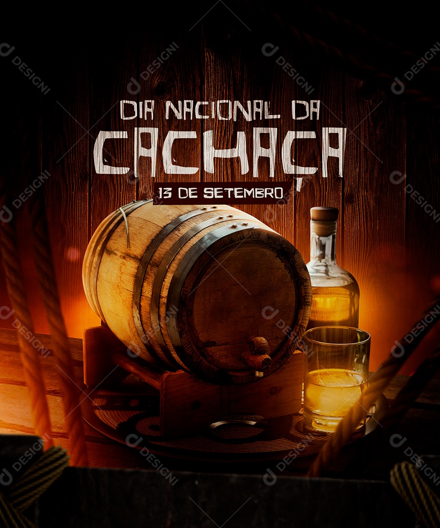 Dia Nacional da Cachaça 13 de setembro Social Media PSD Editável
