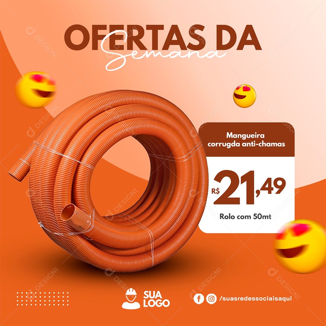 Ofertas da semana mangueira Materiais De Construção Social Media PSD Editável