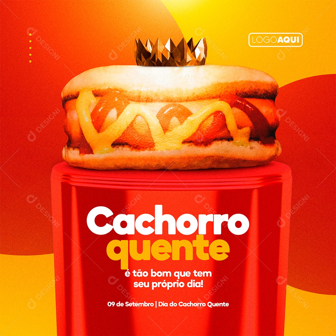 É tão bom que tem seu próprio dia 9 de setembro Dia do Cachorro Quente Social Media PSD Editável
