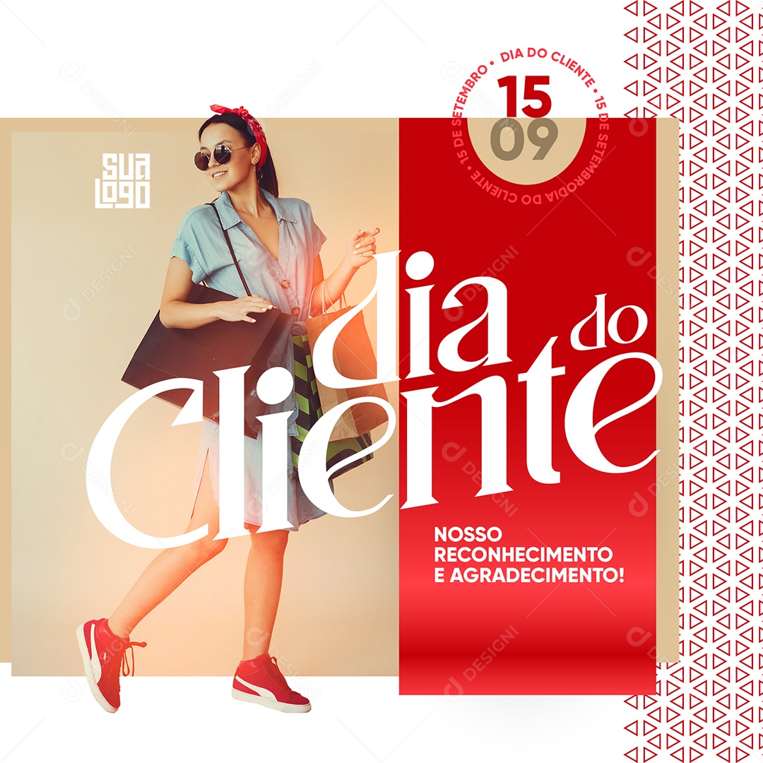 Nosso reconhecimento e agradecimento Dia Do Cliente Social Media PSD Editável