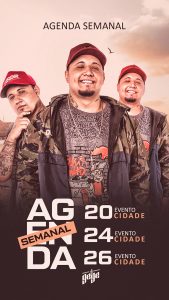 Social Media Agenda Semanal Cantor de Funk Dj Guga PSD Editável