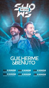 Social Media Flyer Agenda de Shows Dupla Guilherme e Benuto PSD Editável