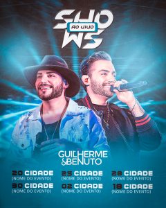 Social Media Flyer Agenda de Shows Dupla Guilherme e Benuto PSD Editável