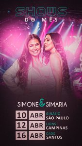 Social Media Flyer Agenda do Mês Cantoras Simone e Simaria PSD Editável