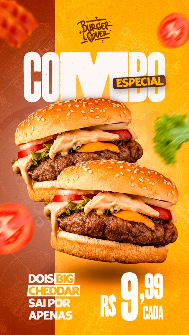 Combo Especial Dois Cheddar Promoção Social Media PSD Editável