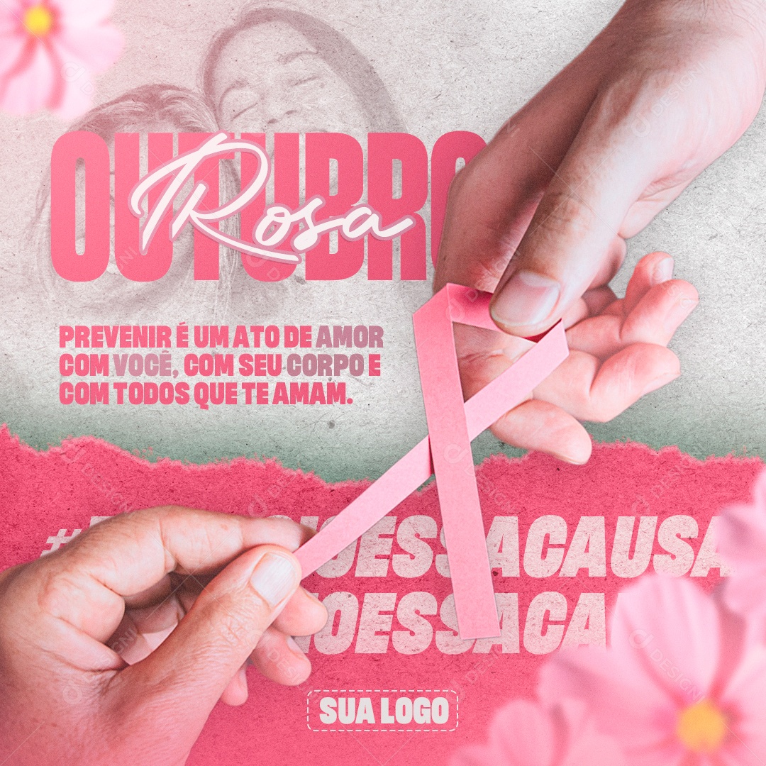 Outubro Rosa Data Comemorativa Mês De Prevenção Ao Câncer De Mama Social Media PSD Editável