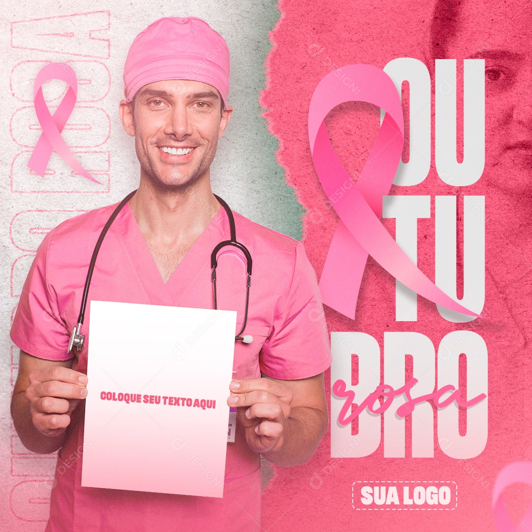 Outubro Rosa Data Comemorativa Mês De Prevenção Ao Câncer De Mama Social Media PSD Editável