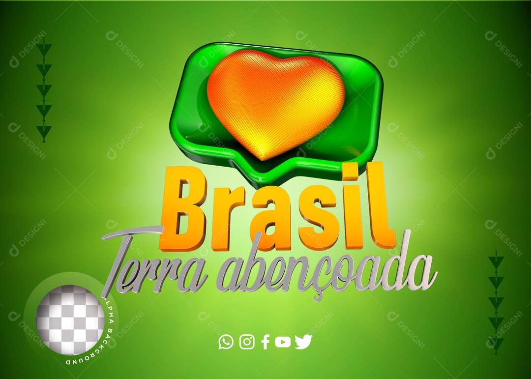 3D Seal For Composition Brasil Terra Abençoada Transparent PNG
