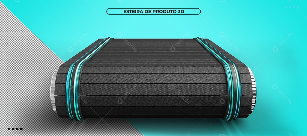 Esteira azul e preto Elemento 3D Para Composição PSD