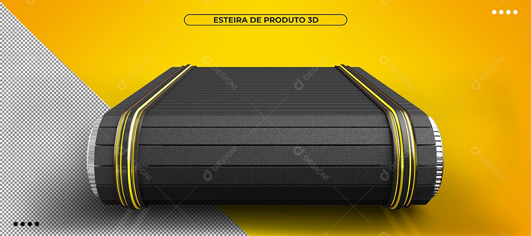 Esteira amarelo e preto Elemento 3D Para Composição PSD