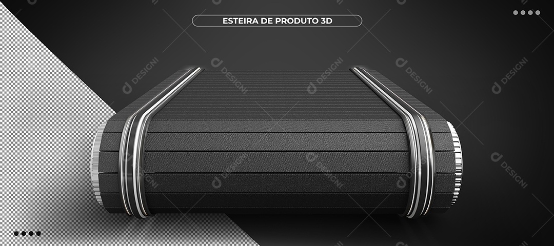 Esteira preto Elemento 3D Para Composição PSD