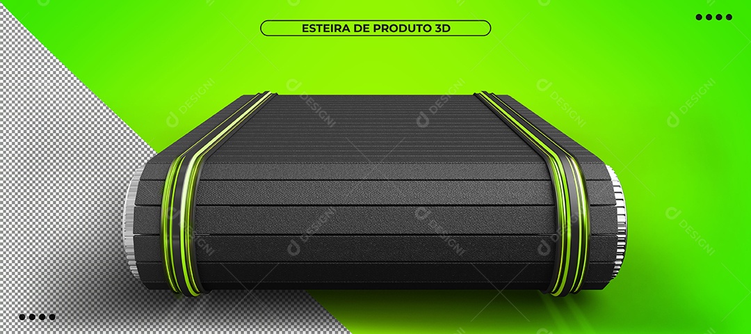 Esteira verde e preto Elemento 3D Para Composição PSD