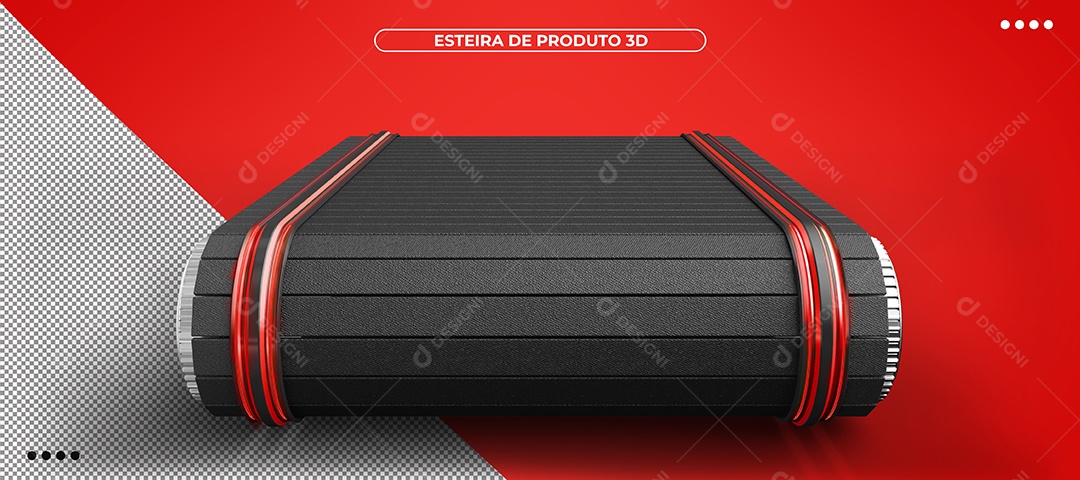 Esteira vermelha e preto Elemento 3D Para Composição PSD