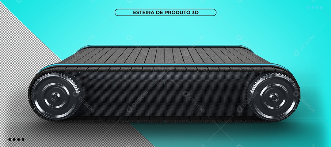 Esteira de produto azul e preto com ângulo lateral Elemento 3D Para Composição PSD