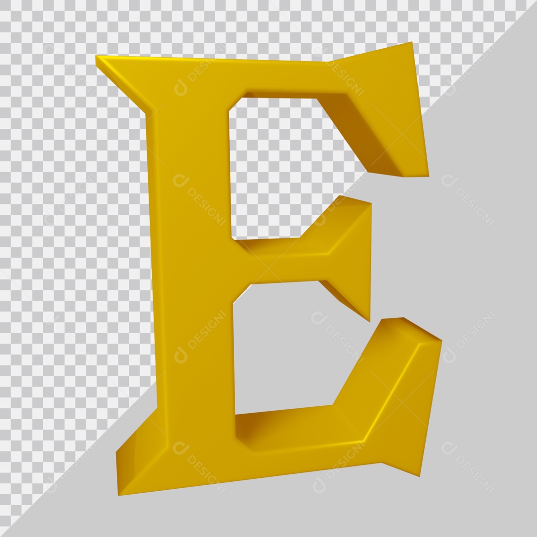 Elemento 3D Para Composição Letra E Dourada PSD