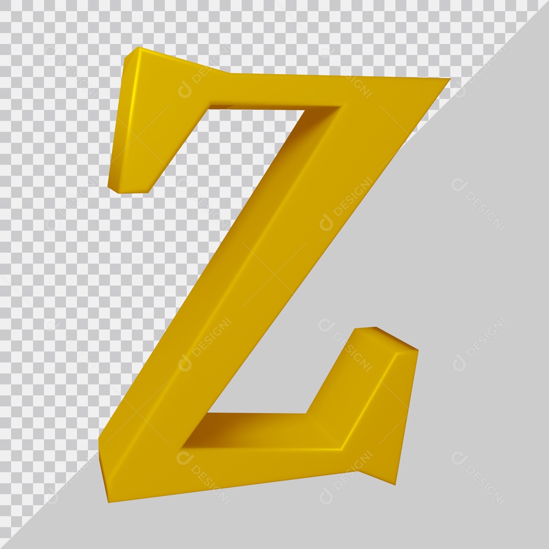 Elemento 3D Para Composição Letra Z Dourada PSD