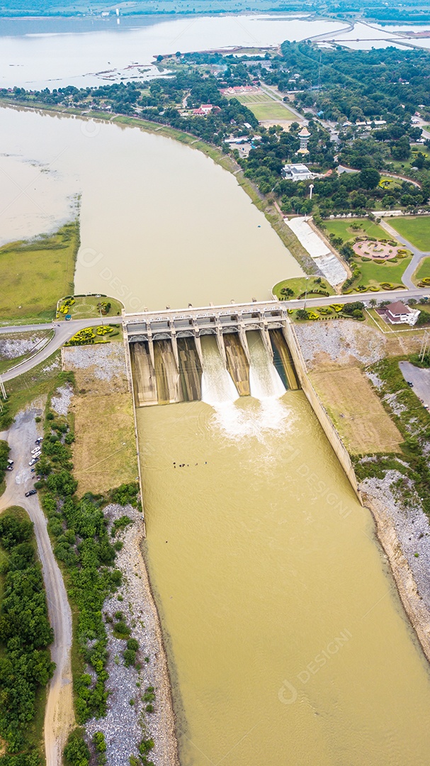 Uma vista aérea do Floodgate hidrelétrica