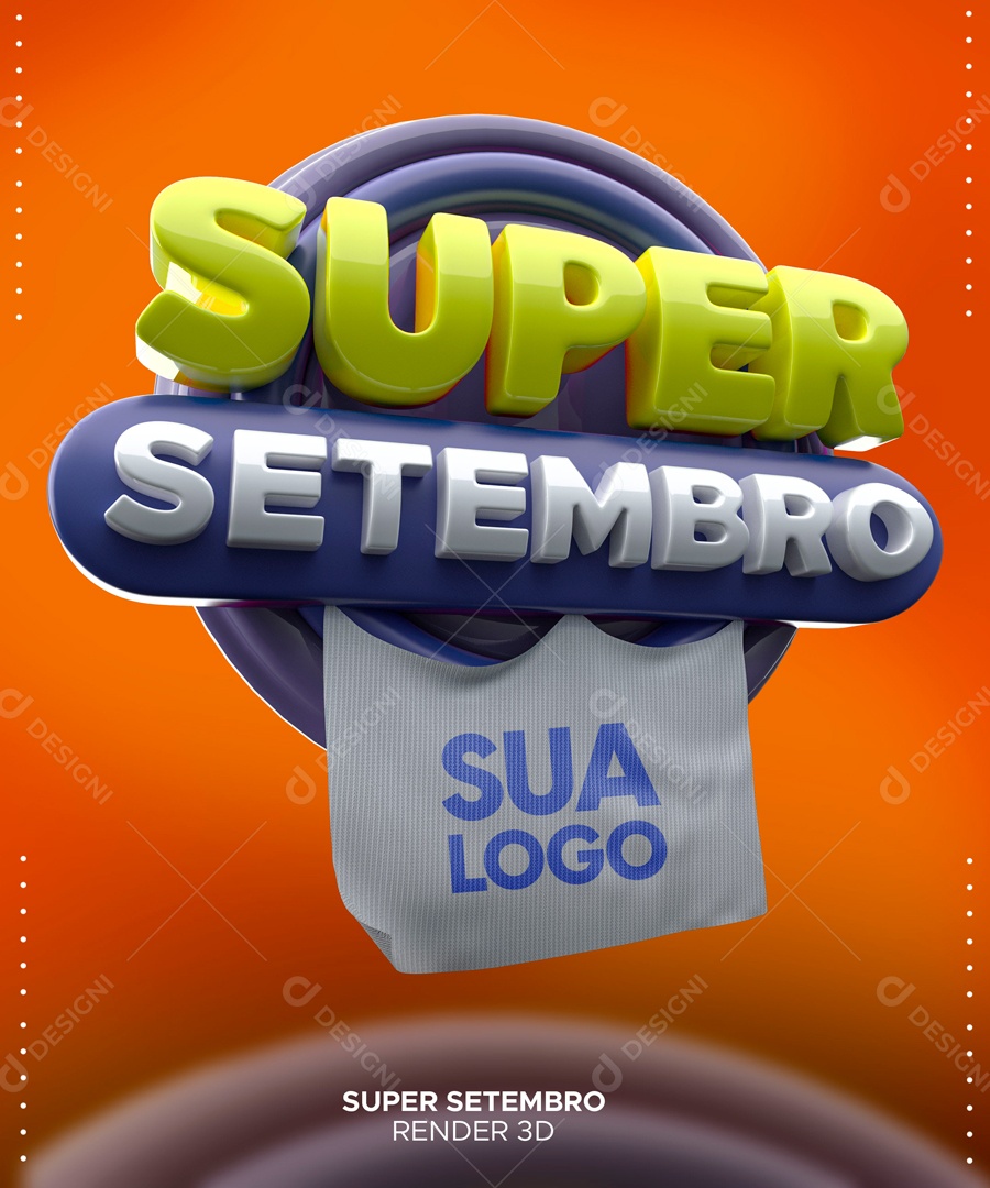 Selo 3D Para Composições Super Setembro Promoções PSD