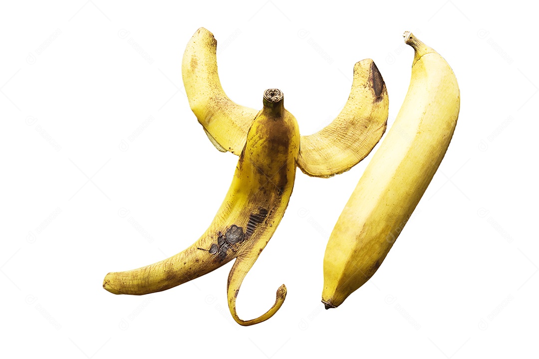 Banana de fundo de madeira preta Traçado de recorte