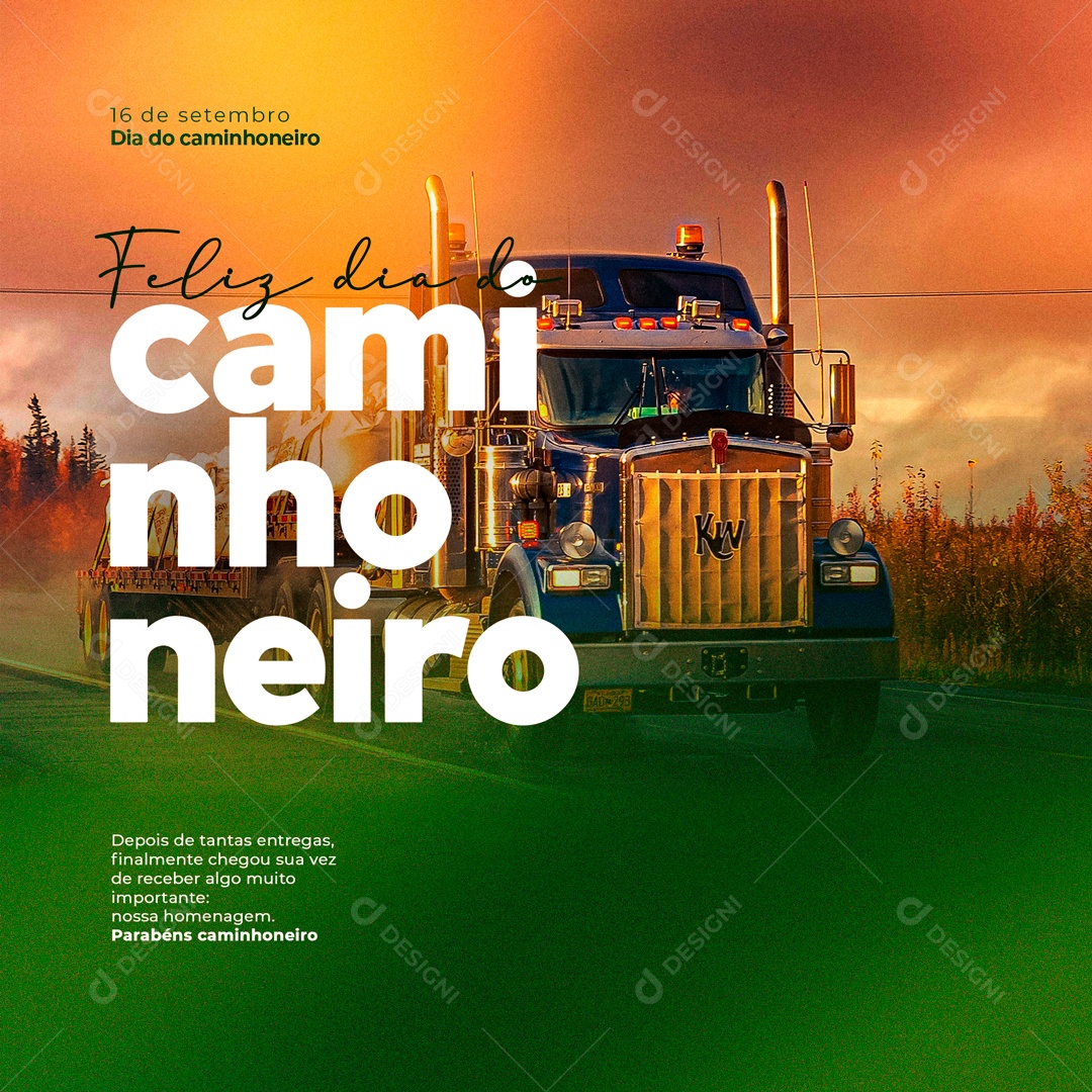 Dia Do Caminhoneiro Data Comemorativa 16 De Setembro Social Media PSD Editável
