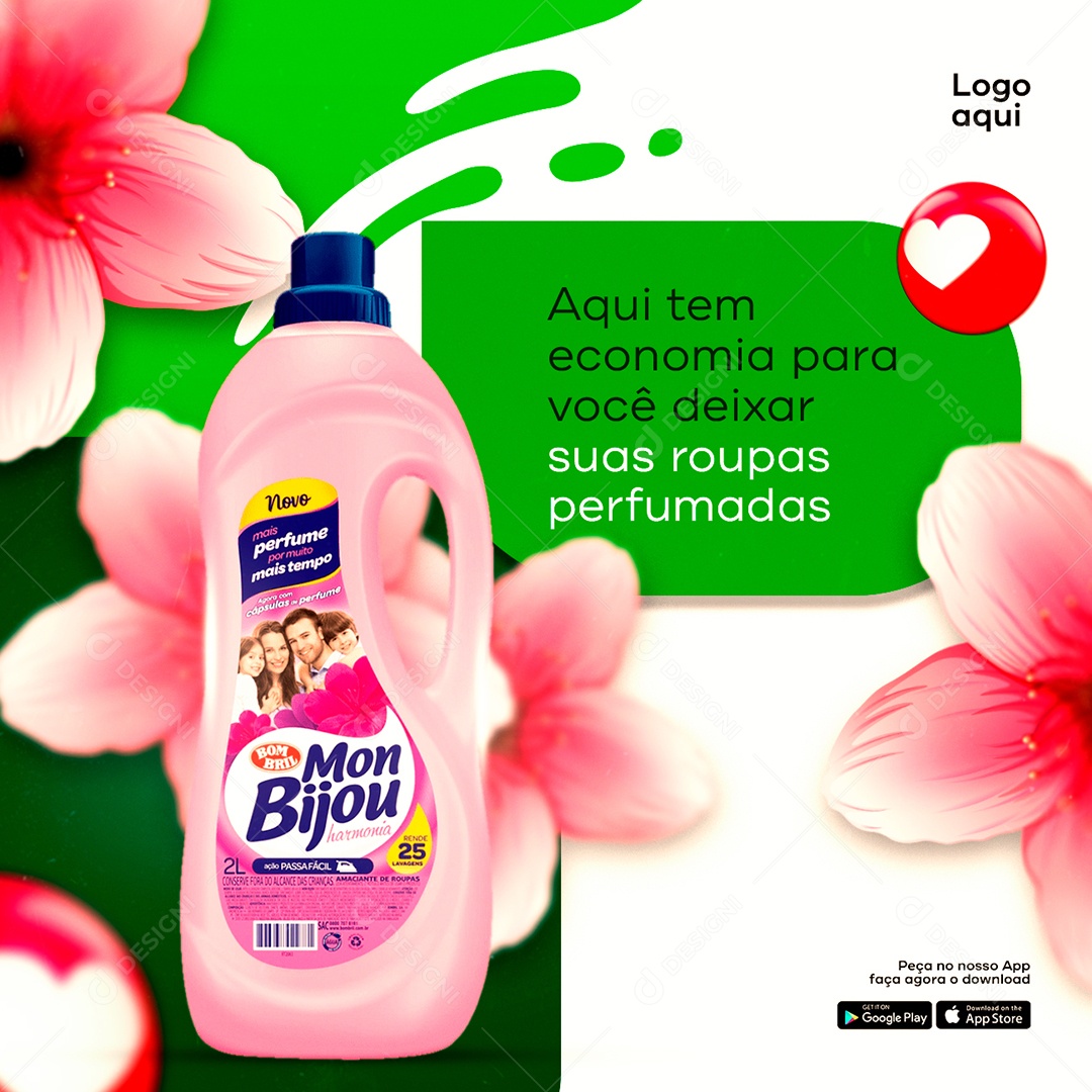 Aqui tem economia para deixar suas roupas perfumadas Supermercado Hortifruti Social Media PSD Editável