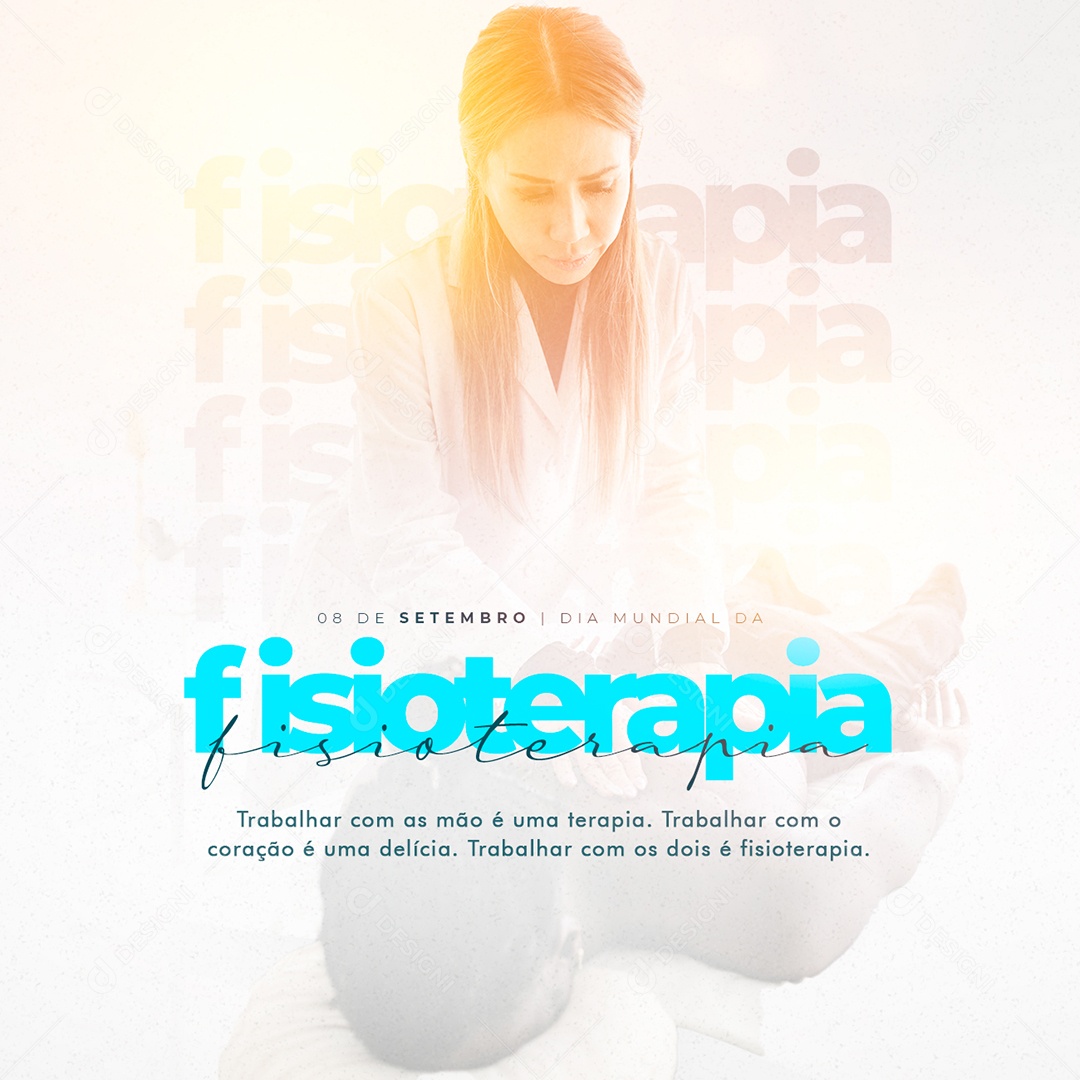 Trabalhar com as mão e uma terapia Dia da Fisioterapia Social Media PSD Editável