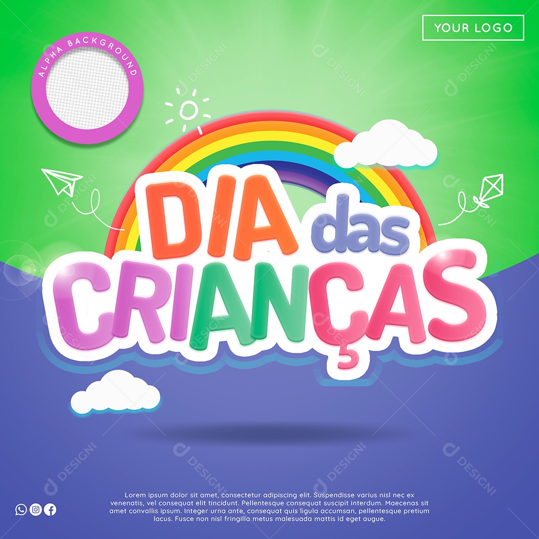 Social Media Template Dia das Crianças PSD Editável