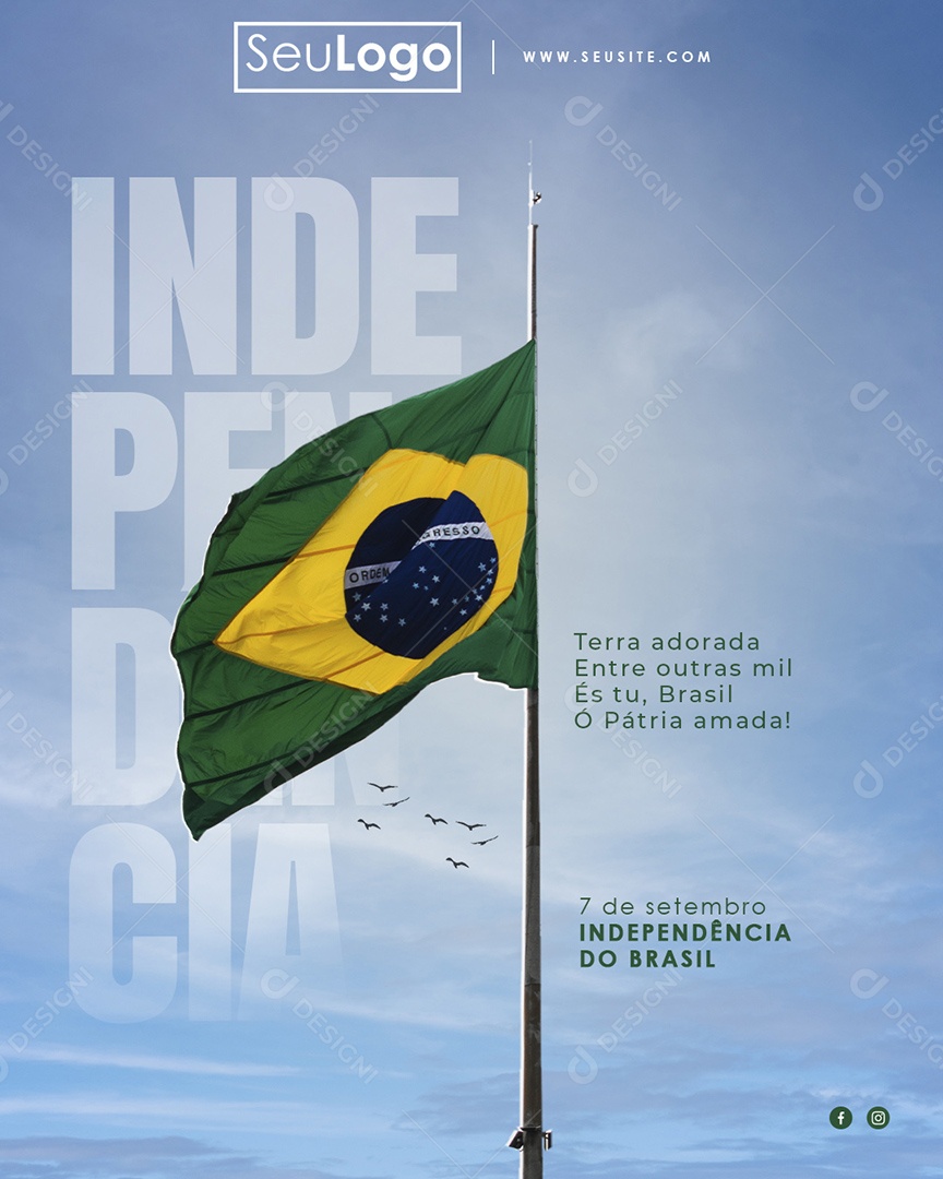 Social Media Dia da Independência do Brasil 07 de Setembro PSD Editável