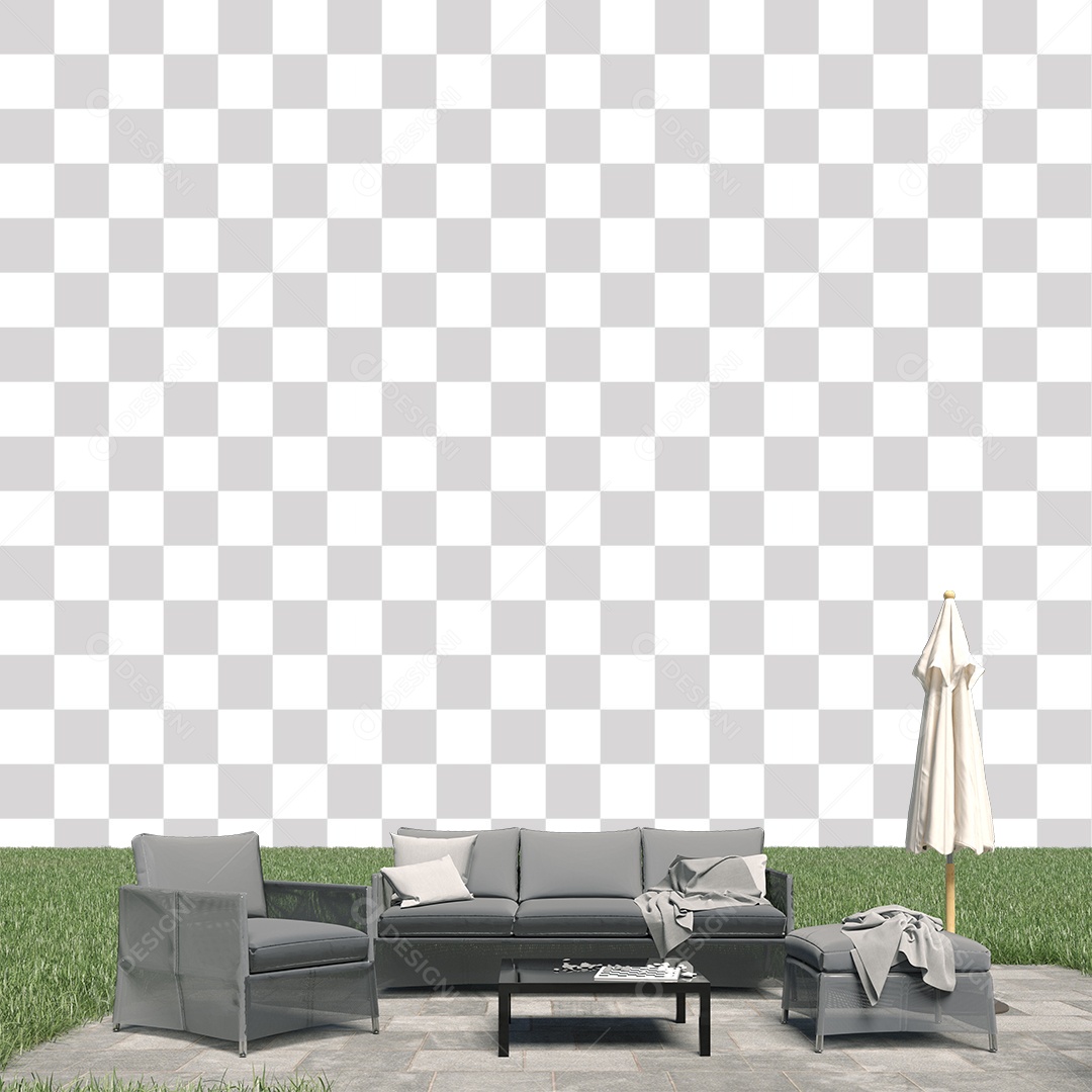 Móveis de jardim cenário PNG Transparente