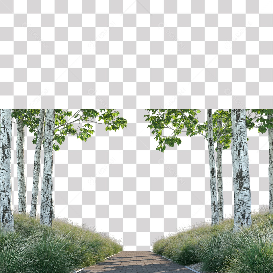 Árvores verdes Estrada PNG Transparente