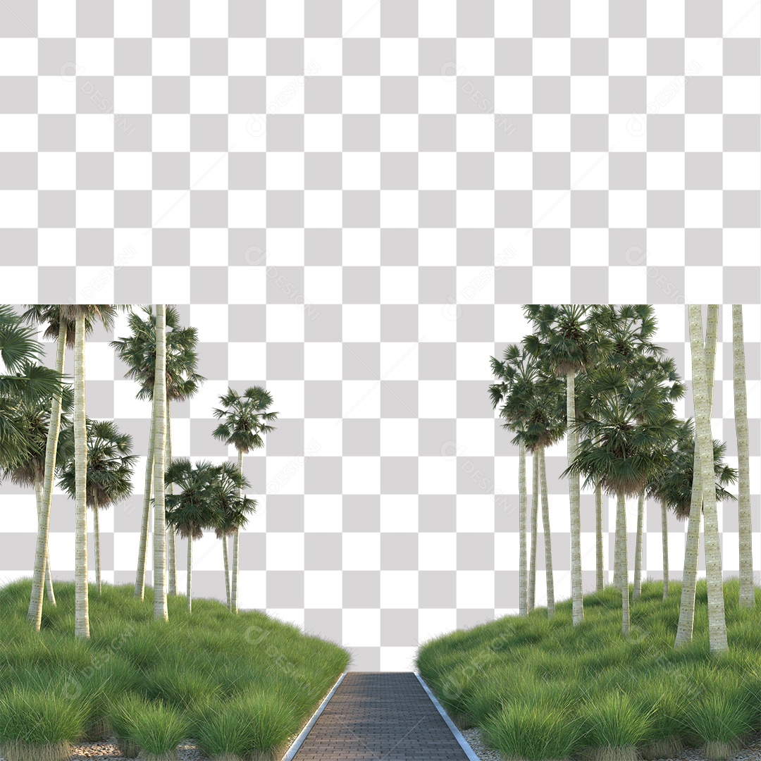 Árvores verdes Estrada PNG Transparente