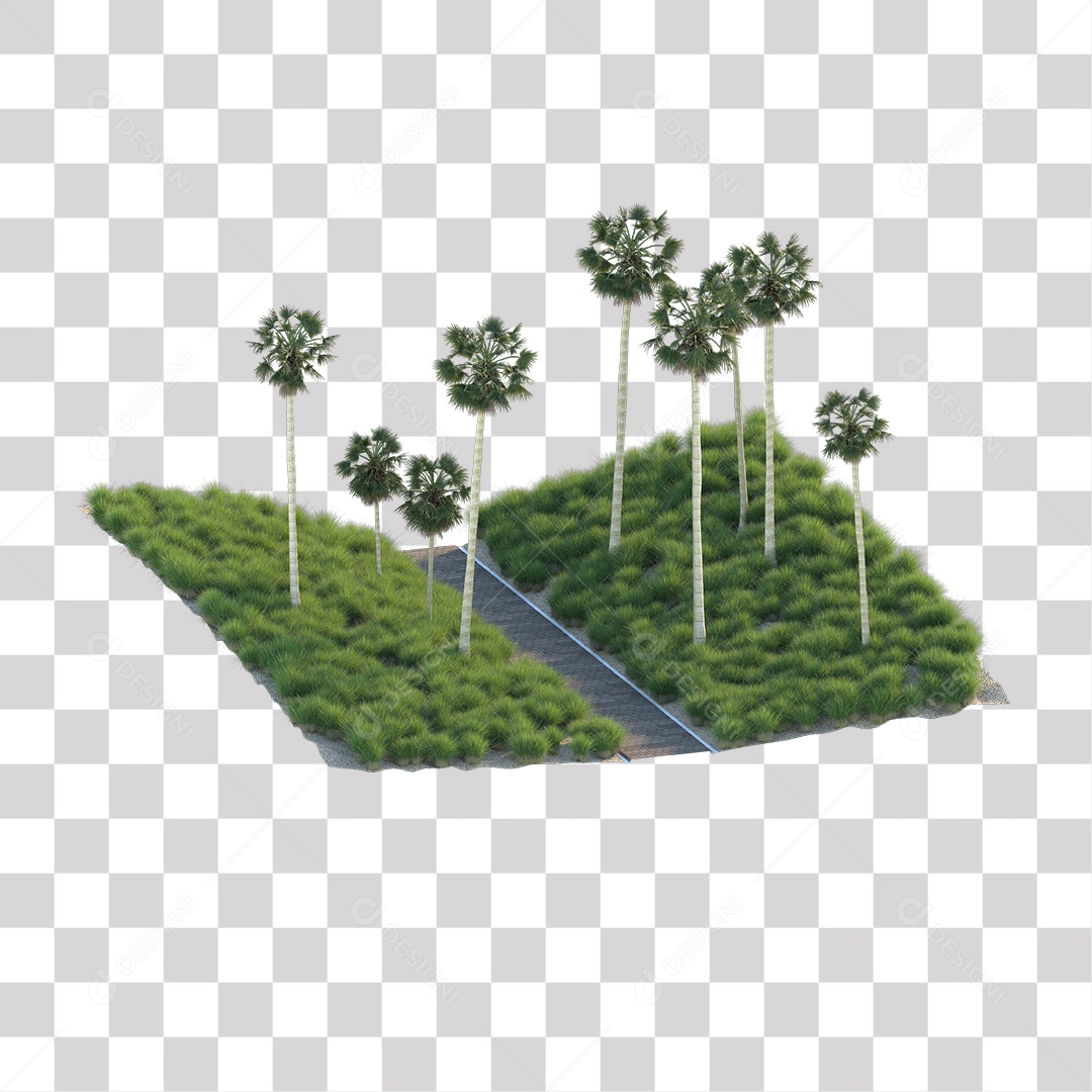 Árvores verdes Estrada PNG Transparente