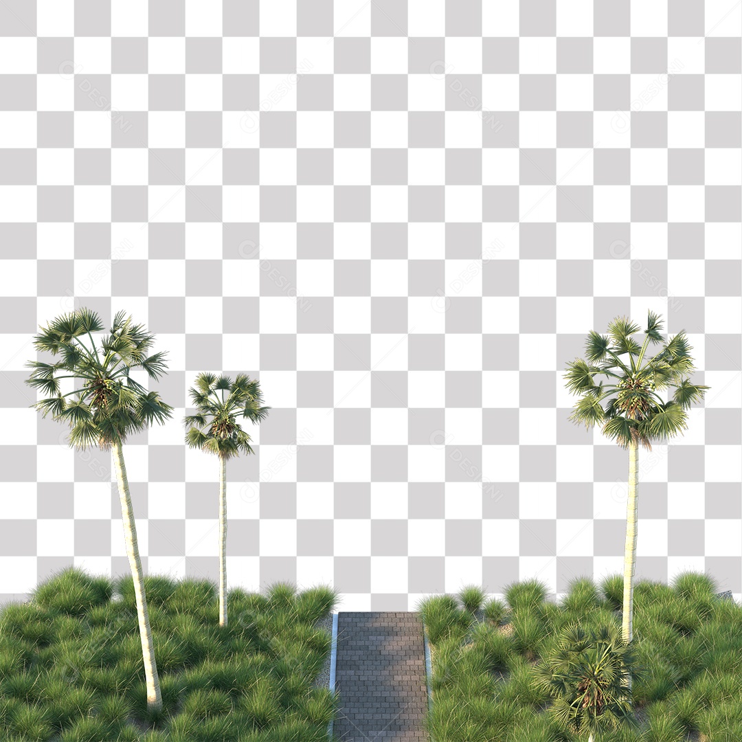 Árvores verdes Estrada PNG Transparente