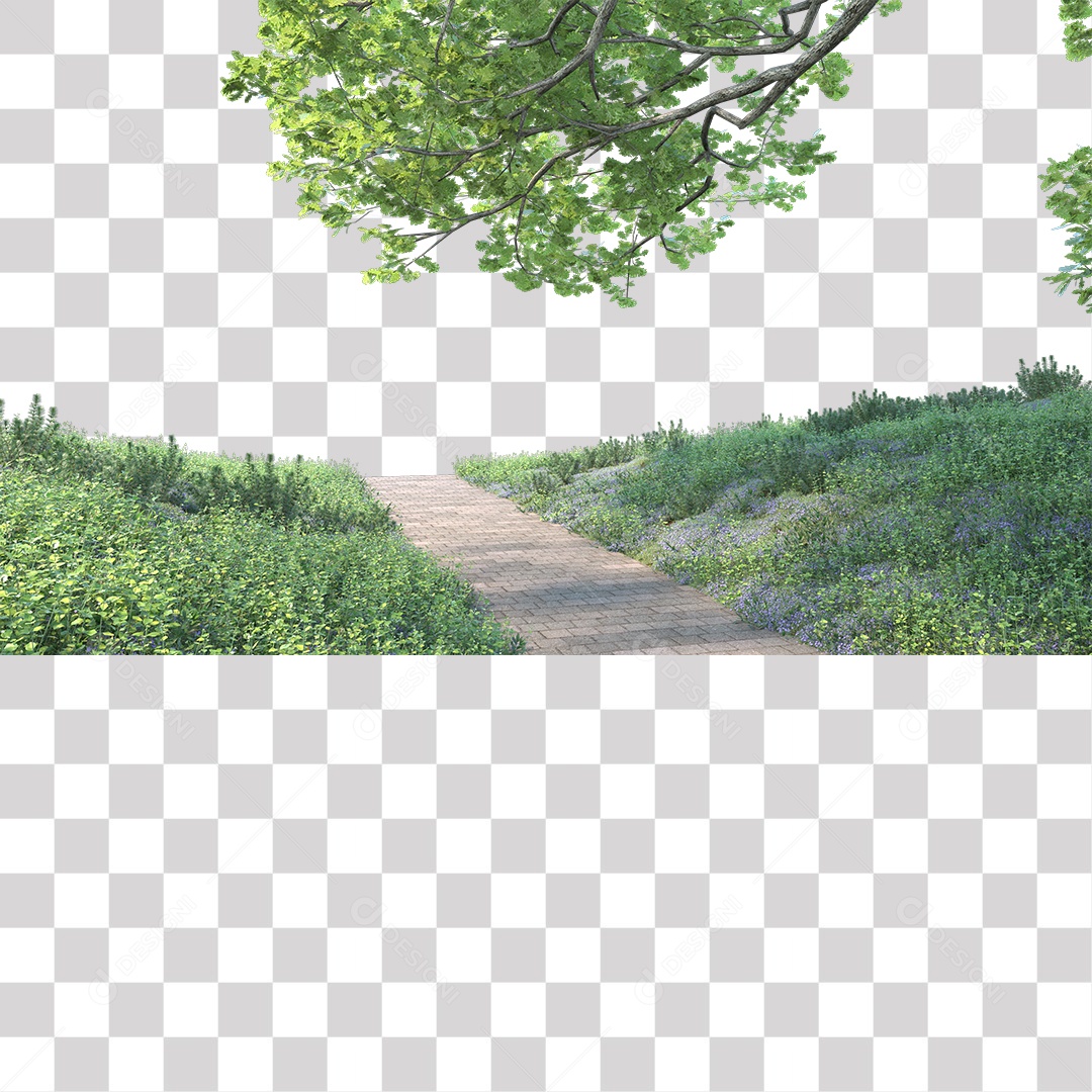 Árvores verdes Estrada PNG Transparente