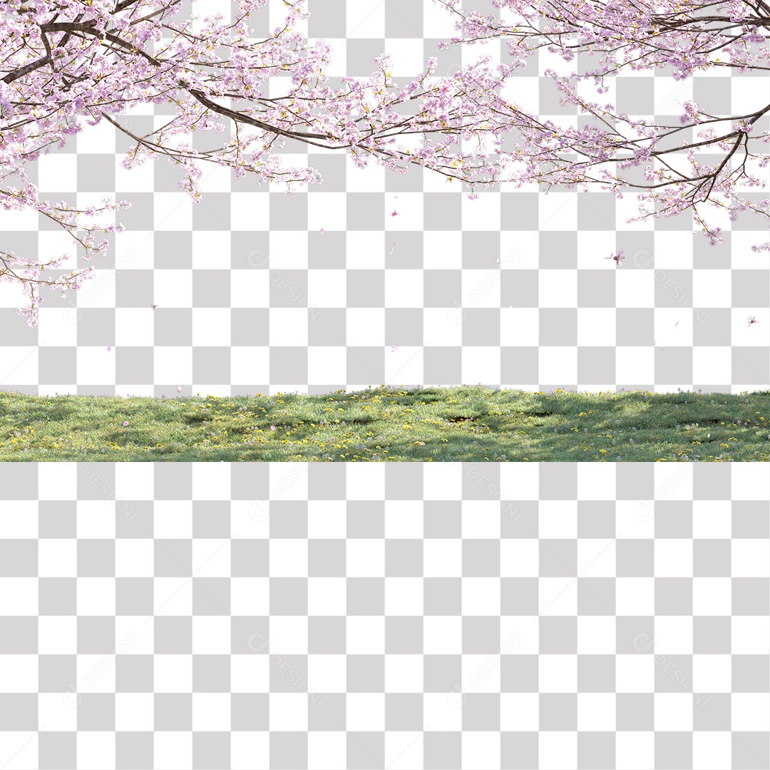 galho de flores rosa PNG Transparente