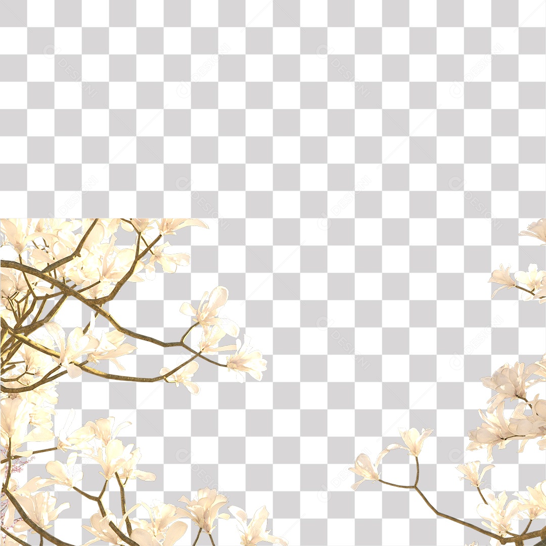 galho de flores rosa PNG Transparente