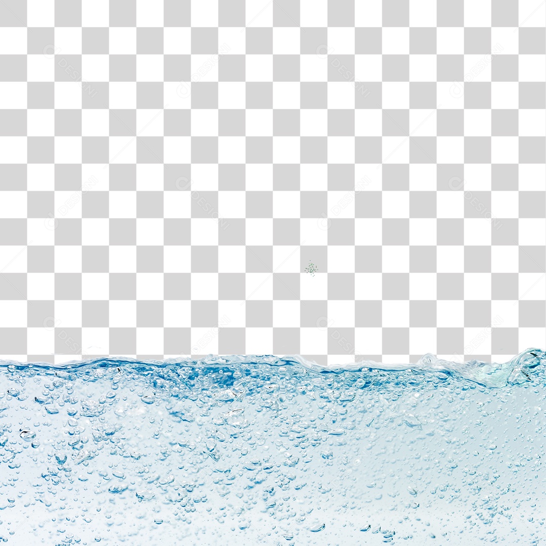 Respingos de água com bolhas de ar, PNG transparente