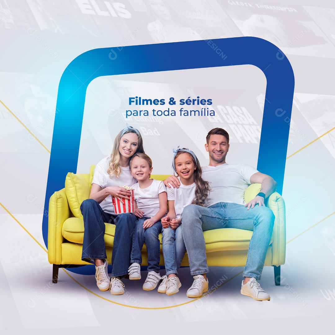 Social Media Filmes e Séries Para Toda Família PSD Editável